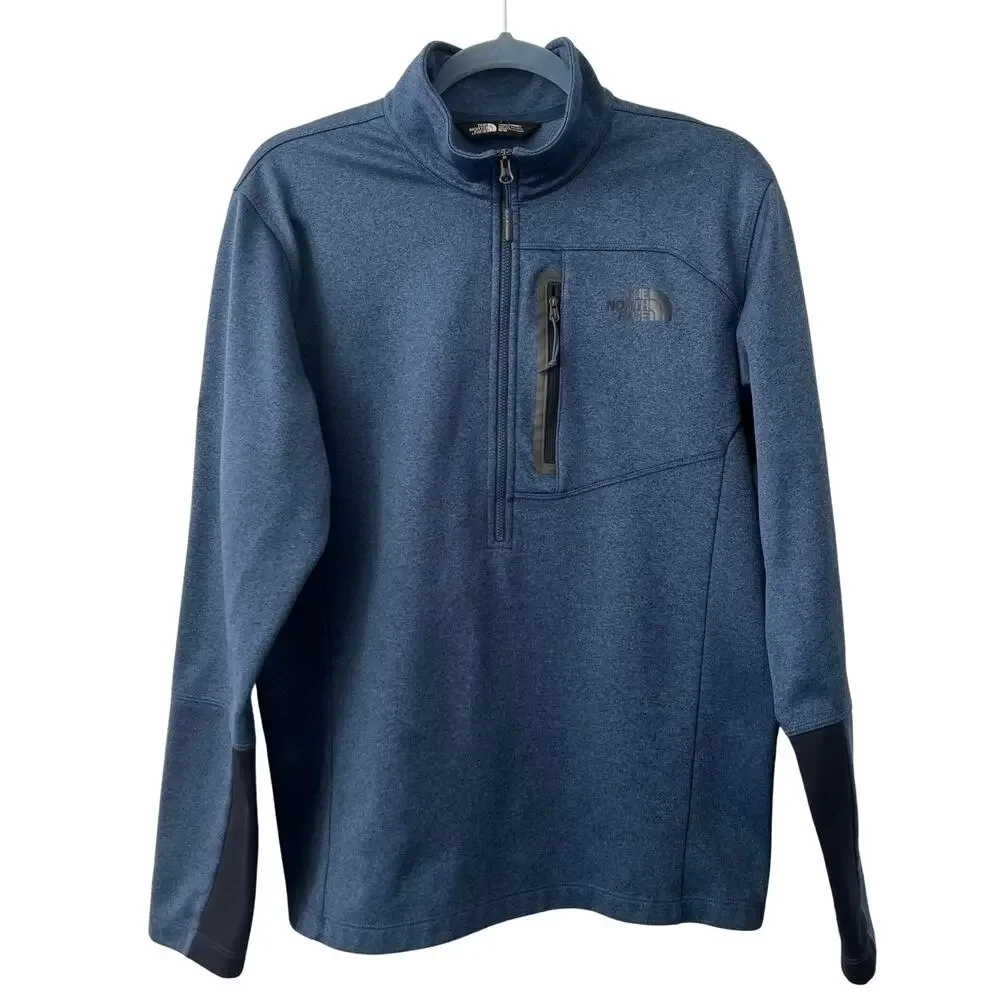 North Face Mens Canyonlands ½-Zip Heathered Blue Sweatshirt Size M